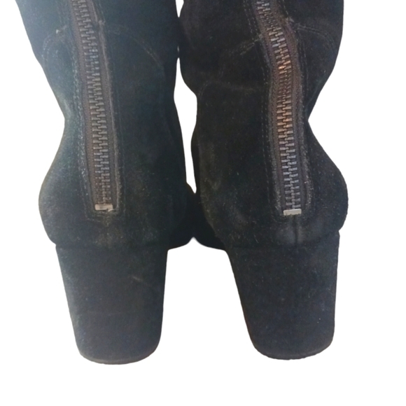 Steve Madden Tall Black Suede Block Heel Boots Haydun size 9.5 Knee High Boots - Picture 7 of 12